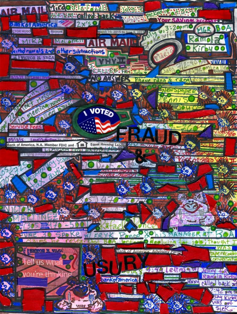 Mixed media on Bank Of America statement