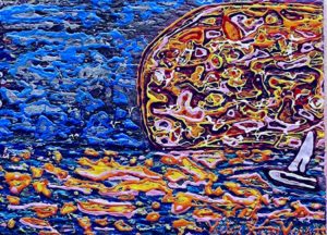 "GoDaddy, Children & Porn: The Story Of Children With Autism, GoDaddy & Cumsuckers . com" Modern-art-gonzo-journalism painting By Maverick Artist Victor-Hugo Vaca II (Painting serves as story board on canvas for "Crackhead Jesus: The Movie" film series.)