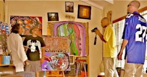 Behind the scenes, with filmmaker Victor-Hugo.