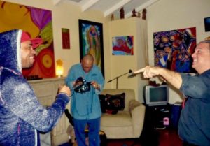 Behind the scenes, with filmmaker Victor-Hugo.