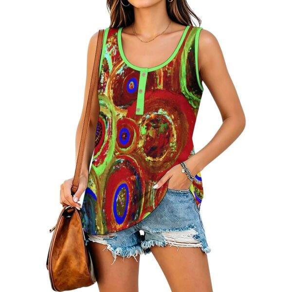 "Circles"  Women's Button Up Vest