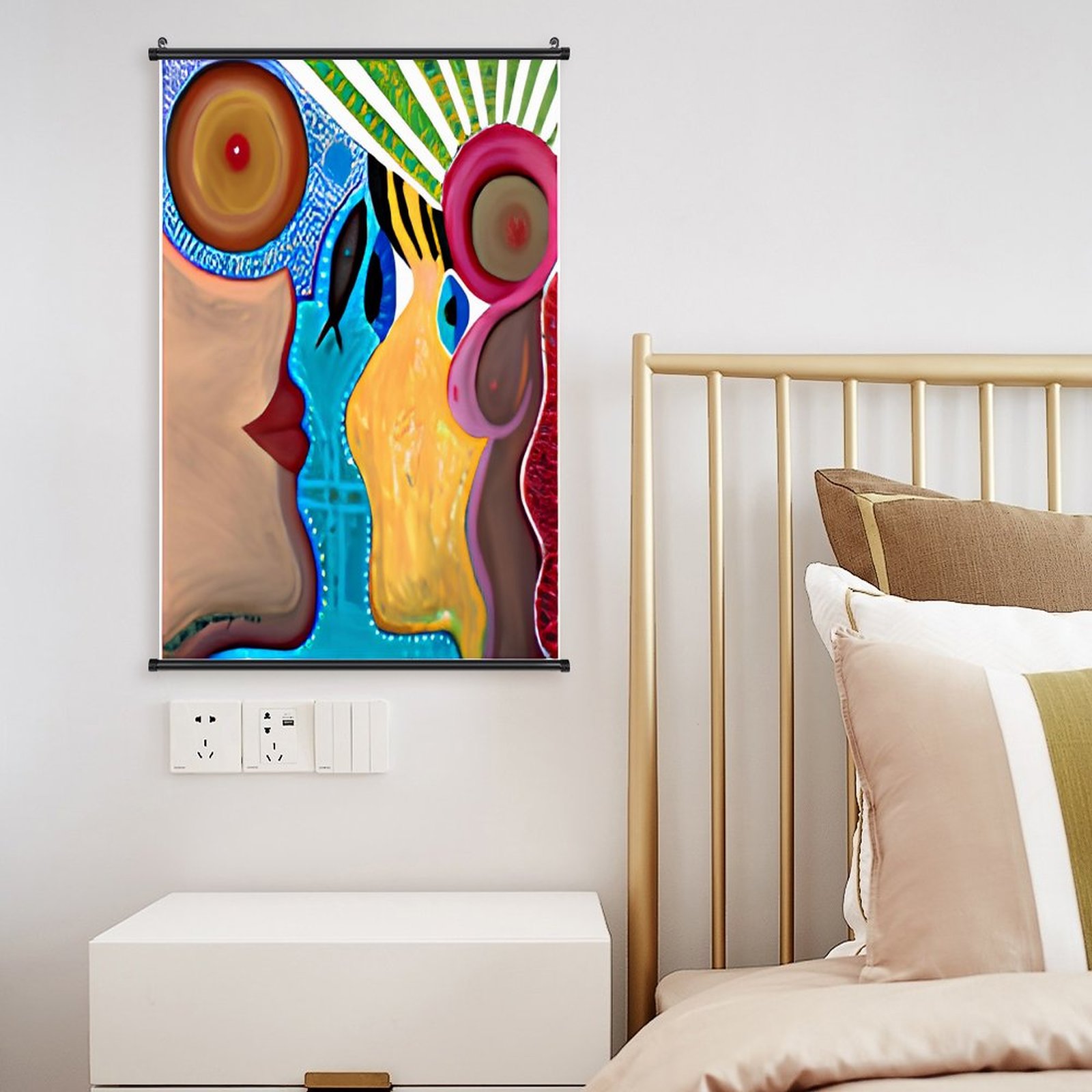 "Inspiration" Canvas Hanging Poster with Scrolls-16"x24"/ 40x60cm - Image 8