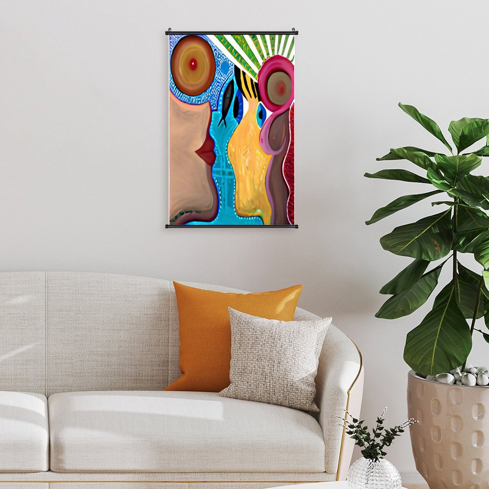 "Inspiration" Canvas Hanging Poster with Scrolls-16"x24"/ 40x60cm - Image 7