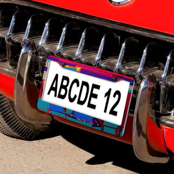 "Square Face" License Plate Frames with 2 Round Holes (1 Pair)