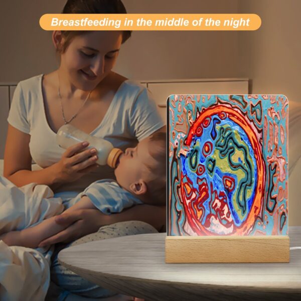 "Immortality" Acrylic Photo Night Light with Wooden Base