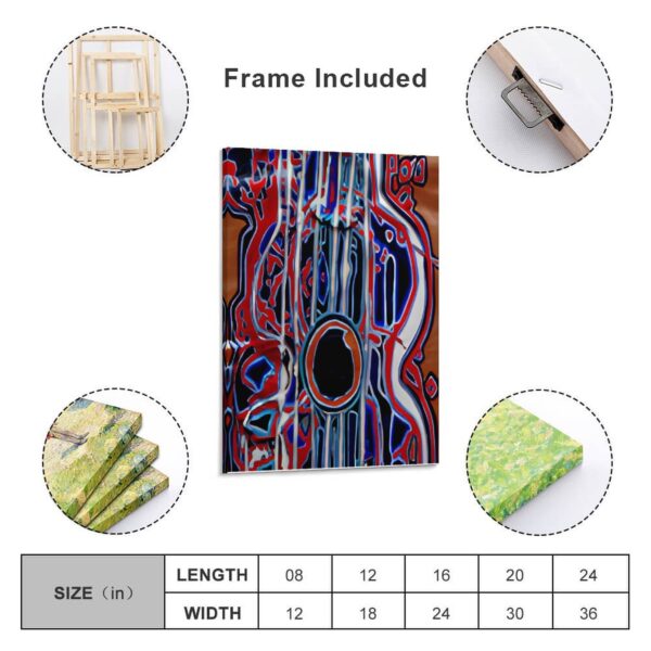 "Guitar Mosaic" Framed Wooden Poster Hanging (Vertical 2:3)-8x12 inch
