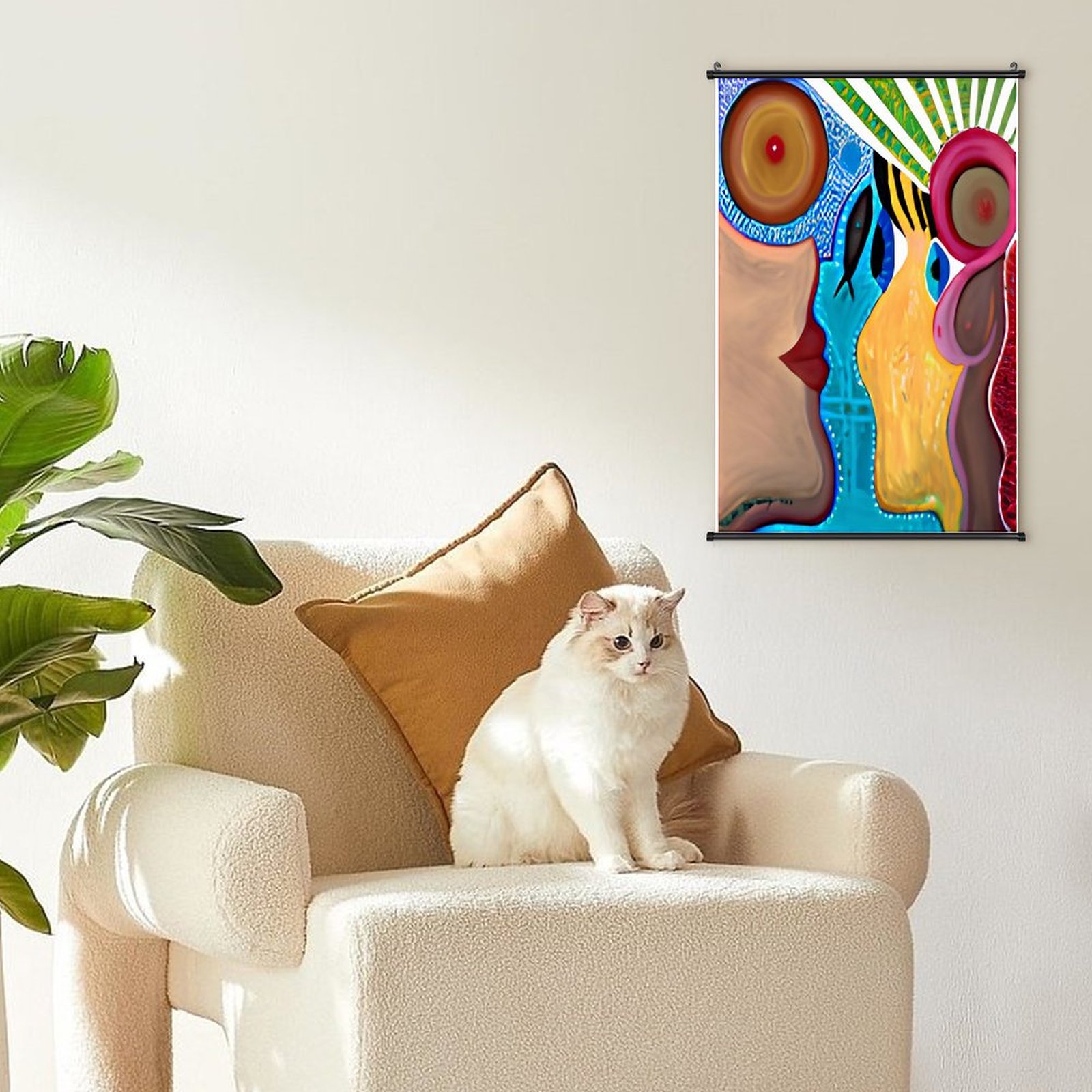 "Inspiration" Canvas Hanging Poster with Scrolls-16"x24"/ 40x60cm - Image 6