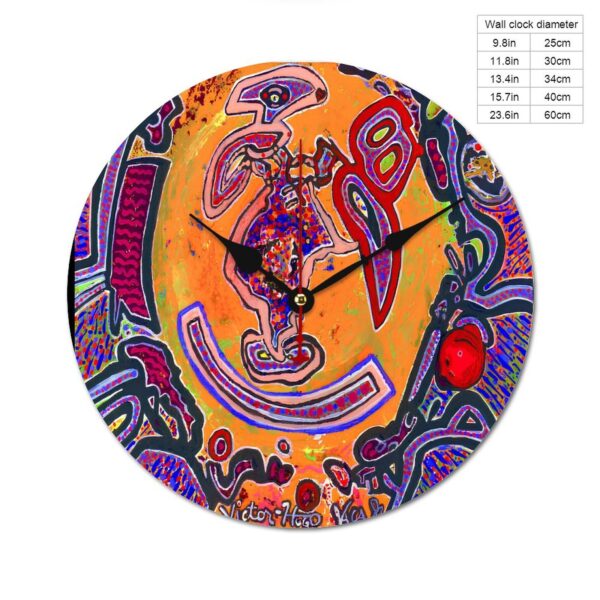 "Love Vortex" Wooden Wall Clock without Scale