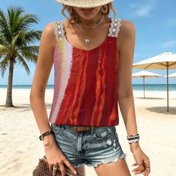 "Red Rose" Women's Lace Trim Camisole)
