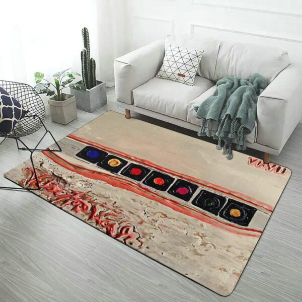 "Square Circles" Coral Velvet Floor Mat for Home-60"x40"