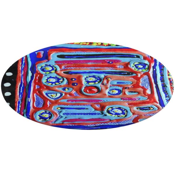 "Blue Symphony" Round Coral Velvet Warm Floor Mat
