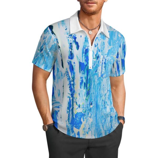 "WaterFall" Half Zip Shirt with One Pocket