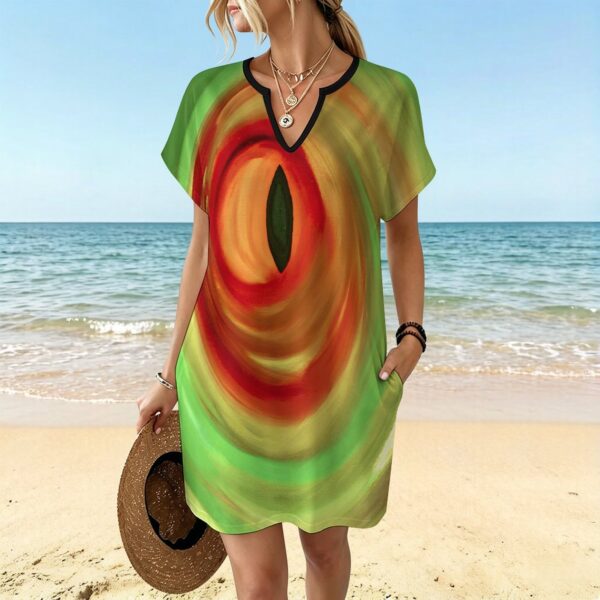 "Summer Swirl"  Women's Casual V Neck Dress