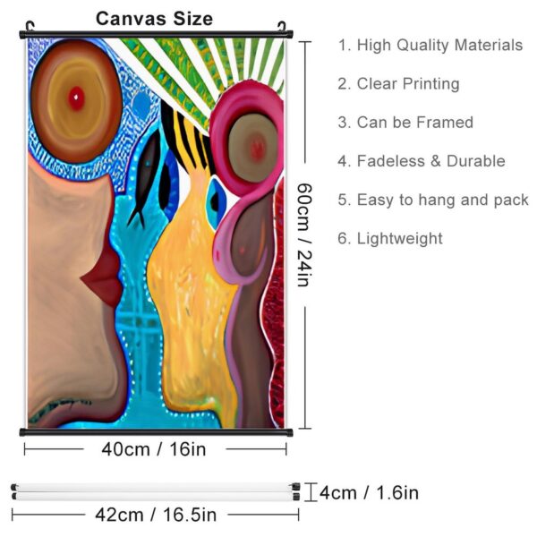 "Inspiration" Canvas Hanging Poster with Scrolls-16"x24"/ 40x60cm