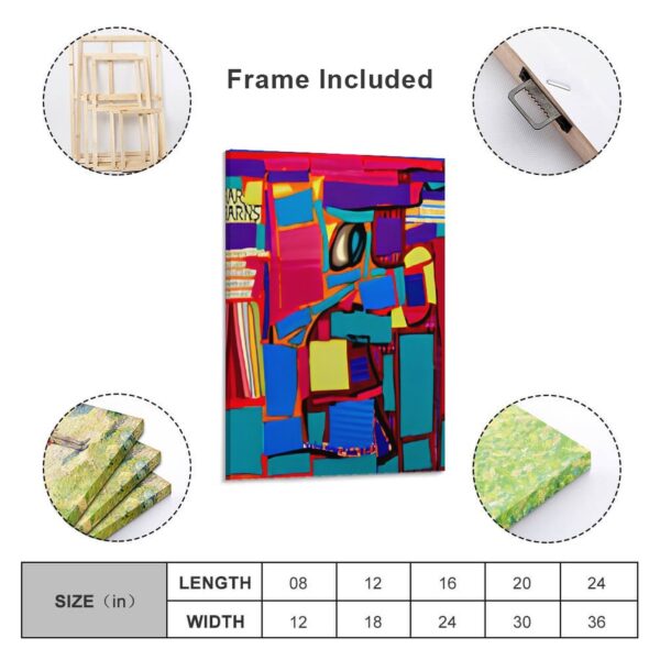 "Square Face" Framed Wooden Poster Hanging (Vertical 2:3)-8x12 inch